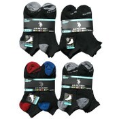 Wholesale - 6pk MEN QTR CUSHION SOCKS BLK ASST STYLES SIZE 6-12 C/P 48, UPC: 662239098601